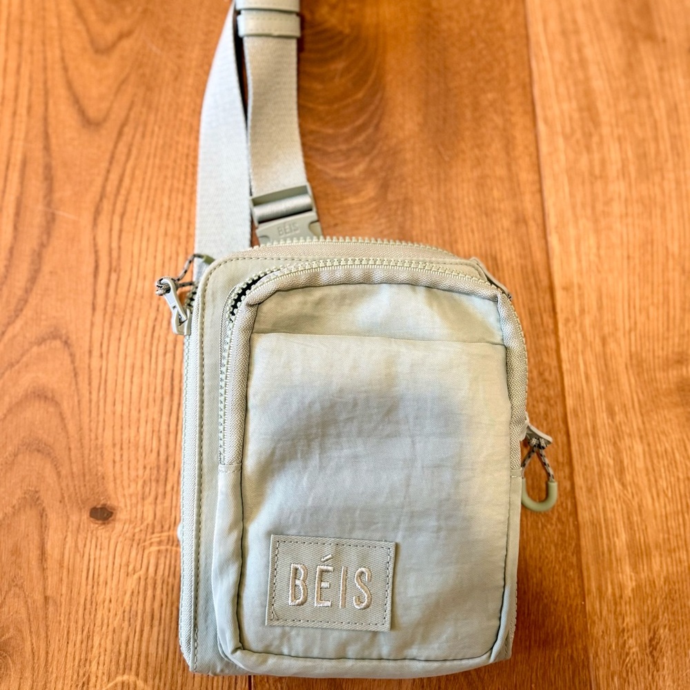 BEIS Light Gray with Seafoam Hues Crossbody Bag